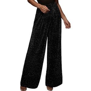 Black sparkly stretch high waisted pants